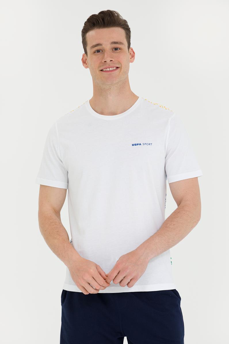 Erkek Beyaz Bisiklet Yaka Tişört