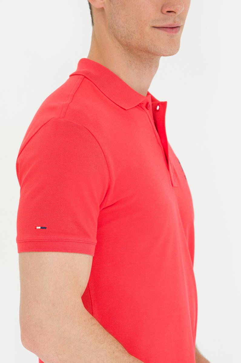 Erkek Kırmızı Basic Polo Yaka Tişört