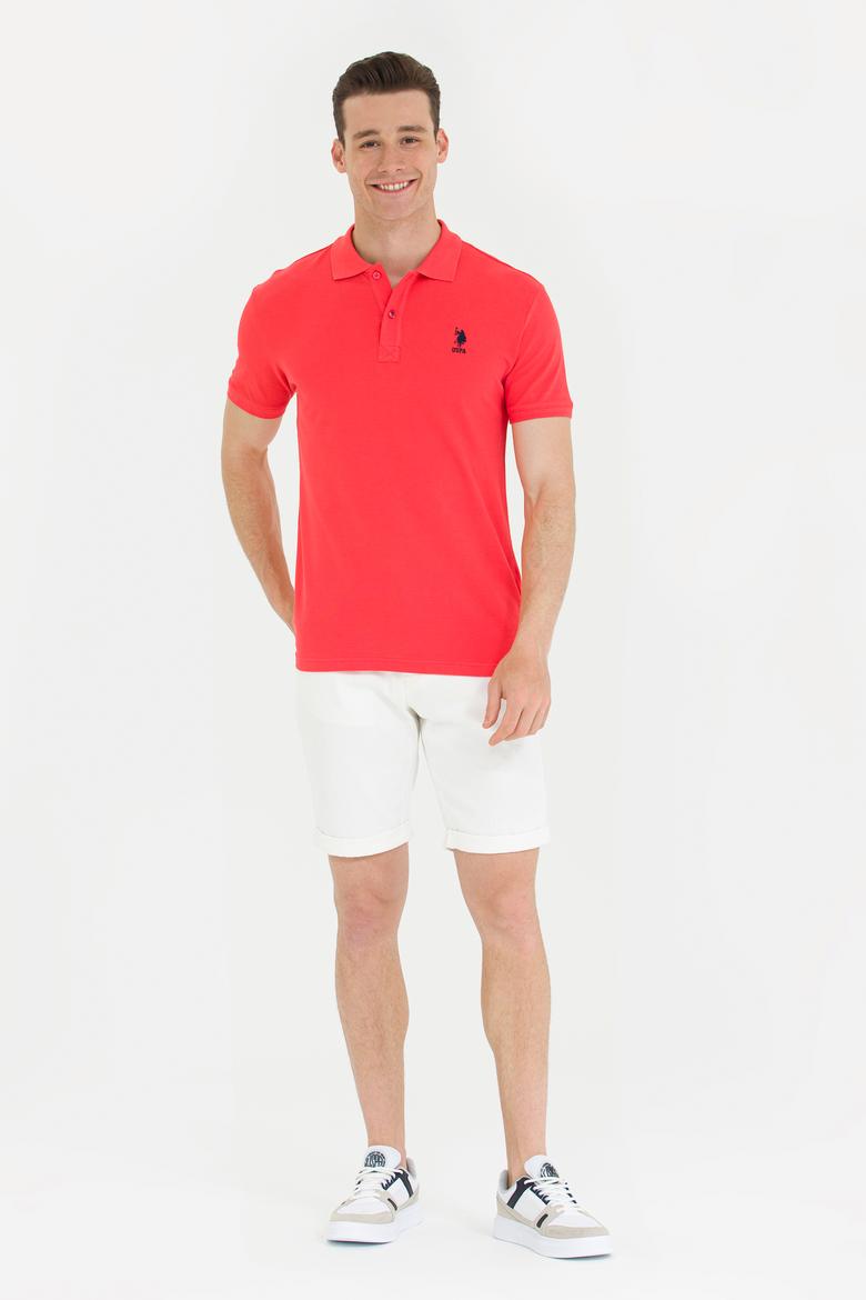 Erkek Kırmızı Basic Polo Yaka Tişört - 50263238344