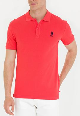 Erkek Kırmızı Basic Polo Yaka Tişört - 50263238344