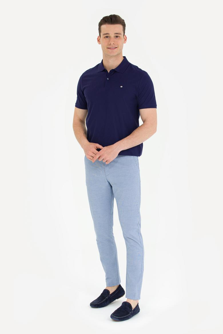 Erkek Carrot Fit Koyu Mavi Kanvas Pantolon - 50263794004