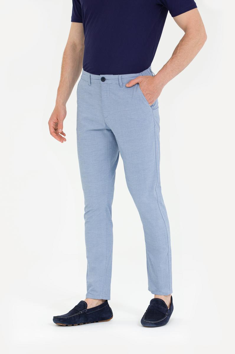 Erkek Carrot Fit Koyu Mavi Kanvas Pantolon