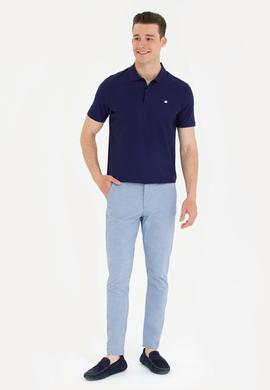 Erkek Carrot Fit Koyu Mavi Kanvas Pantolon - 50263794004