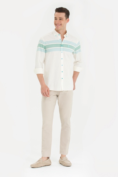 Erkek Slim Fit Taş Kanvas Pantolon
