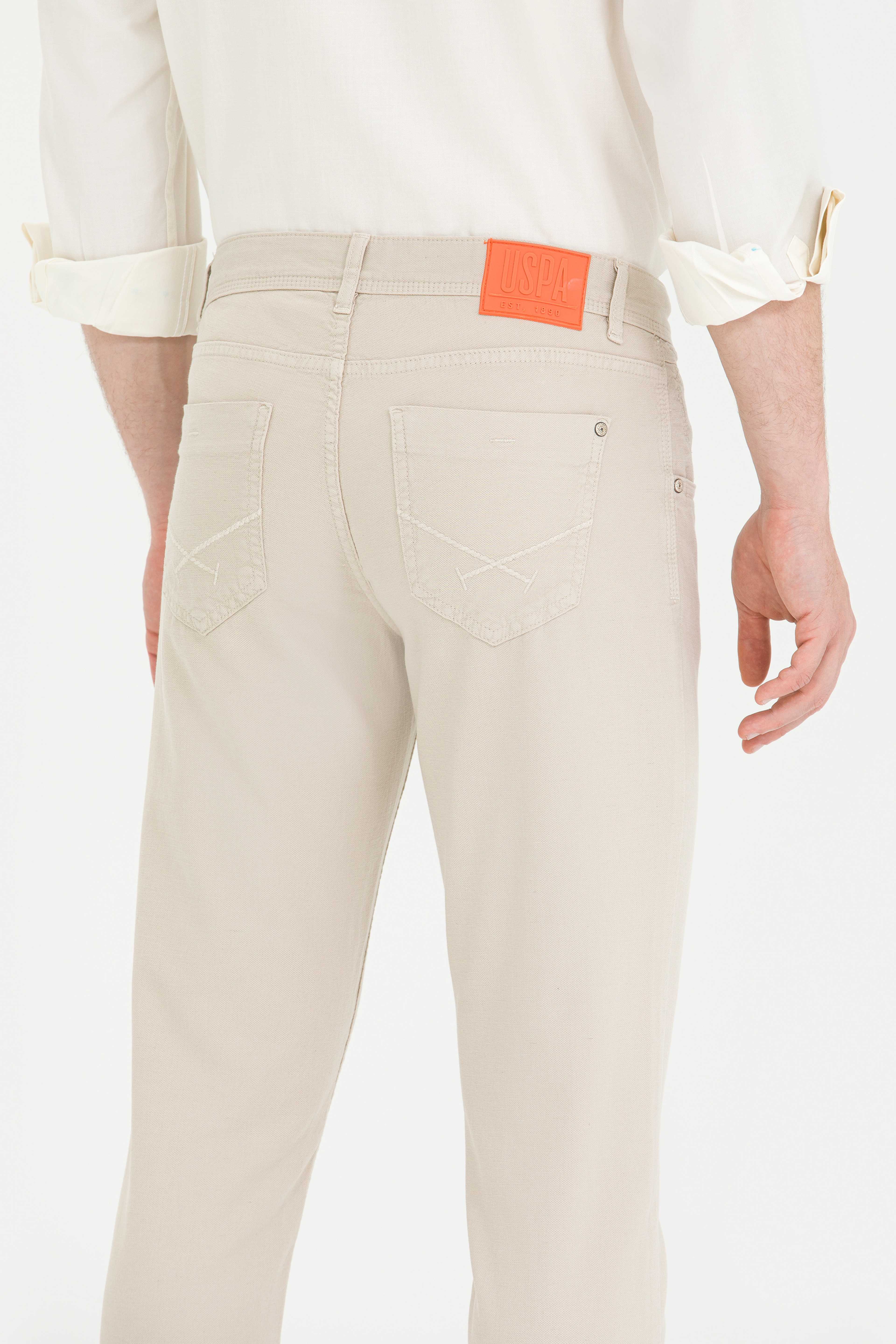 Erkek Slim Fit Taş Kanvas Pantolon - Image 7