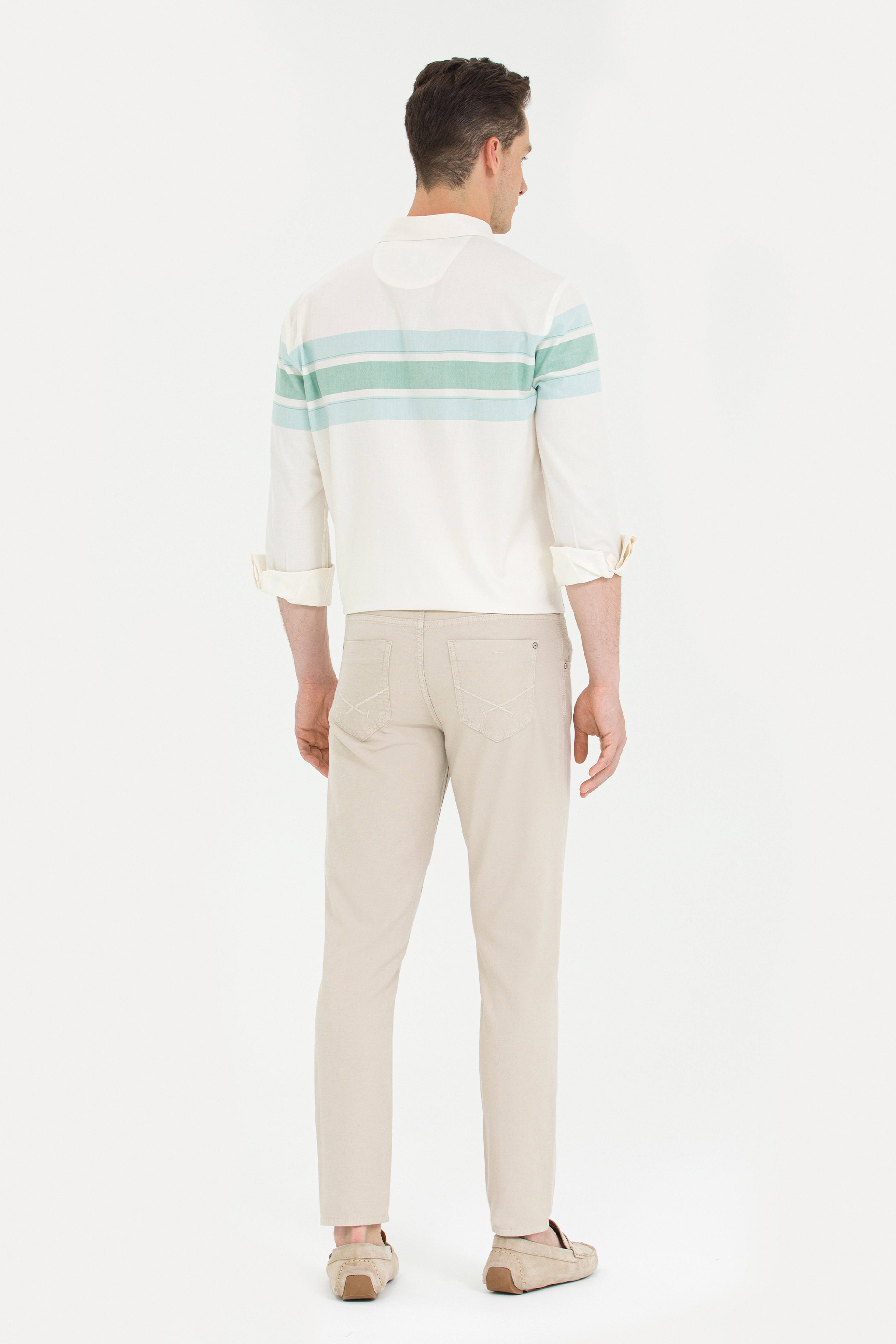 Erkek Slim Fit Taş Kanvas Pantolon - Image 4