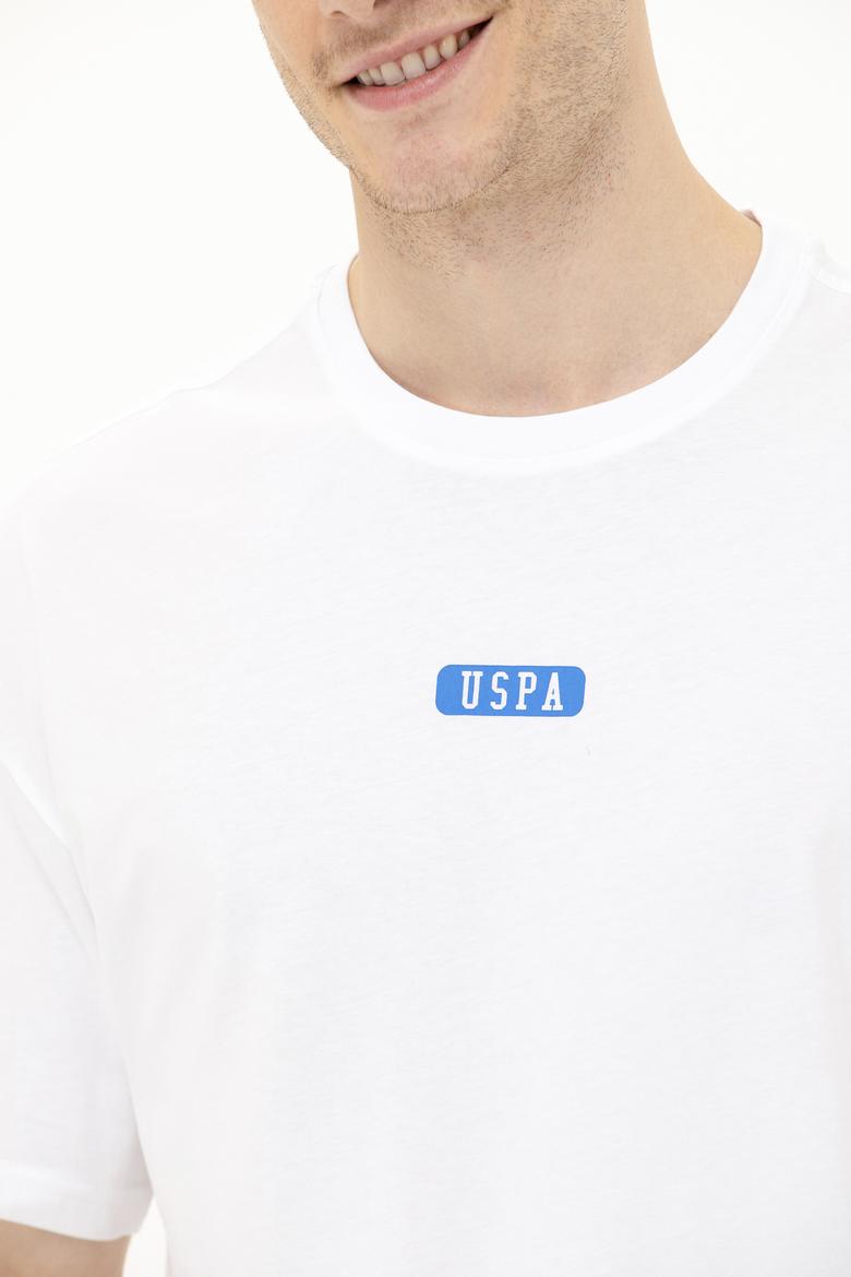 Erkek Beyaz Oversize Bisiklet Yaka Tişört - 50264932056