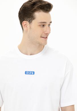 Erkek Beyaz Oversize Bisiklet Yaka Tişört - 50264932056