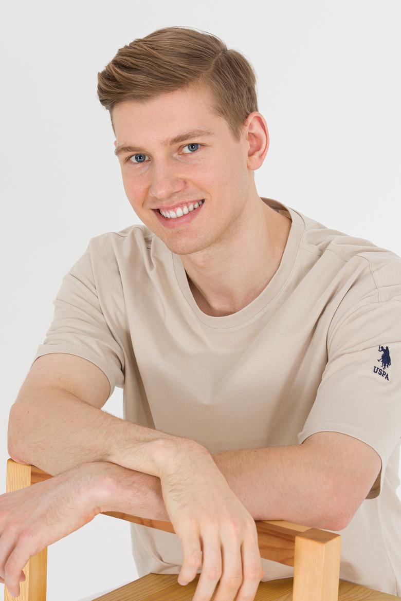 Erkek Taş Comfort Long Bisiklet Yaka Tişört - 50265229006