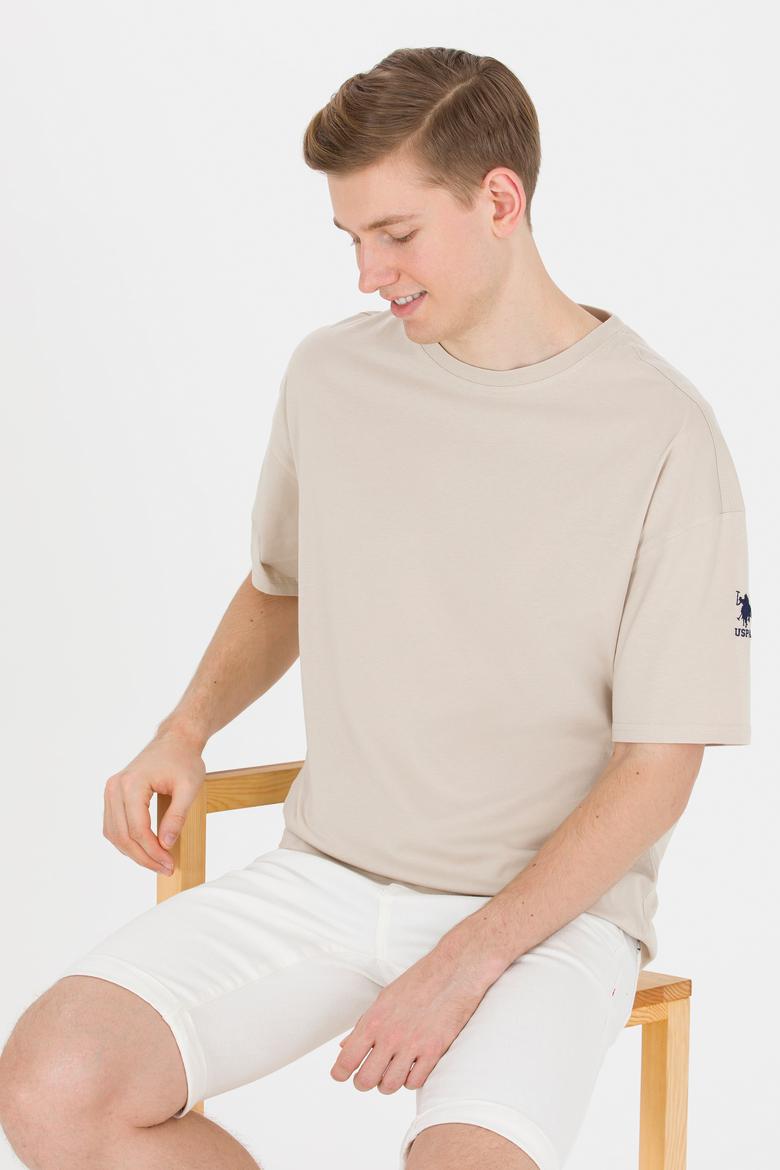 Erkek Taş Comfort Long Bisiklet Yaka Tişört - 50265229006