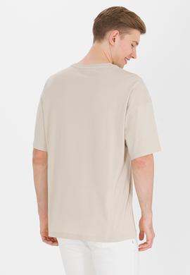 Erkek Taş Comfort Long Bisiklet Yaka Tişört - 50265229006