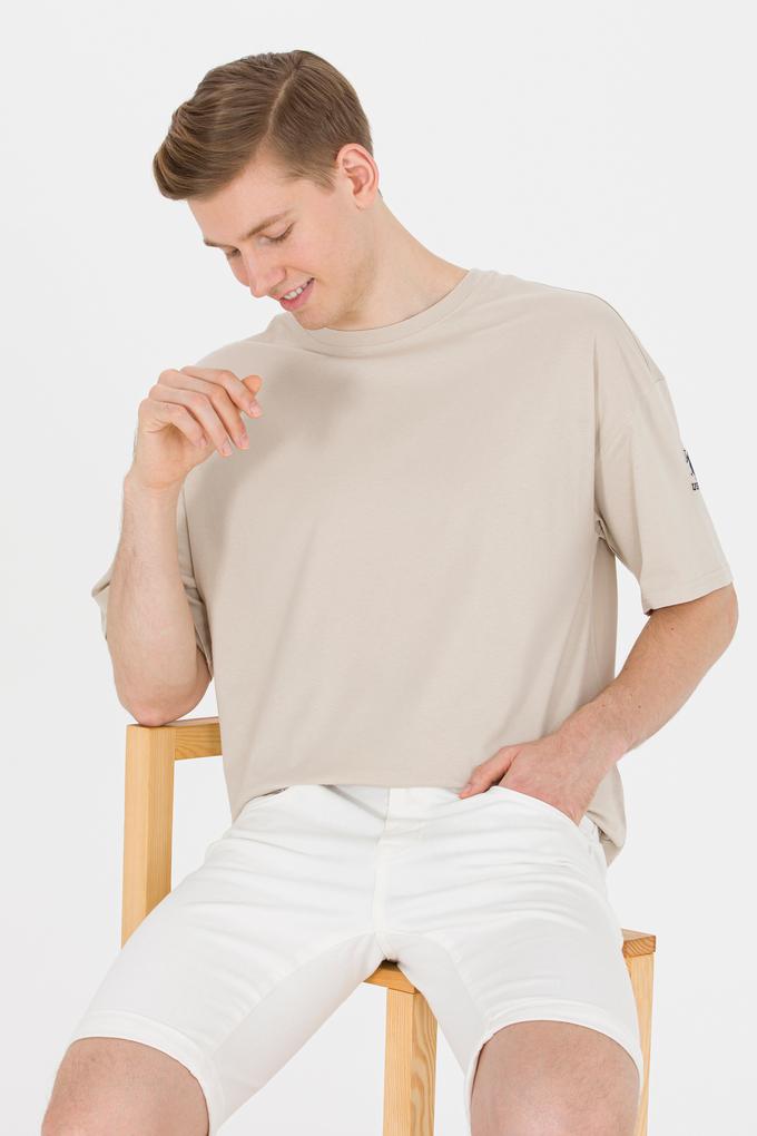 Erkek Taş Comfort Long Bisiklet Yaka Tişört