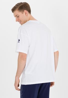 Erkek Beyaz Comfort Long Bisiklet Yaka Tişört - 50265229046