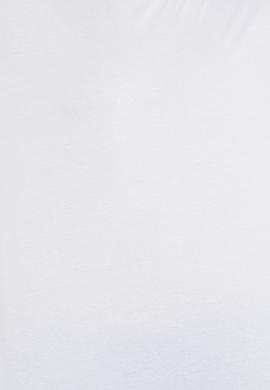 Erkek Beyaz Comfort Long Bisiklet Yaka Tişört - 50265229046