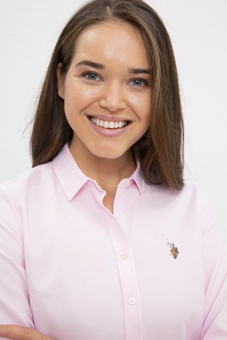 Kadın Pembe Gömlek Uzunkol Basic - 50219521058