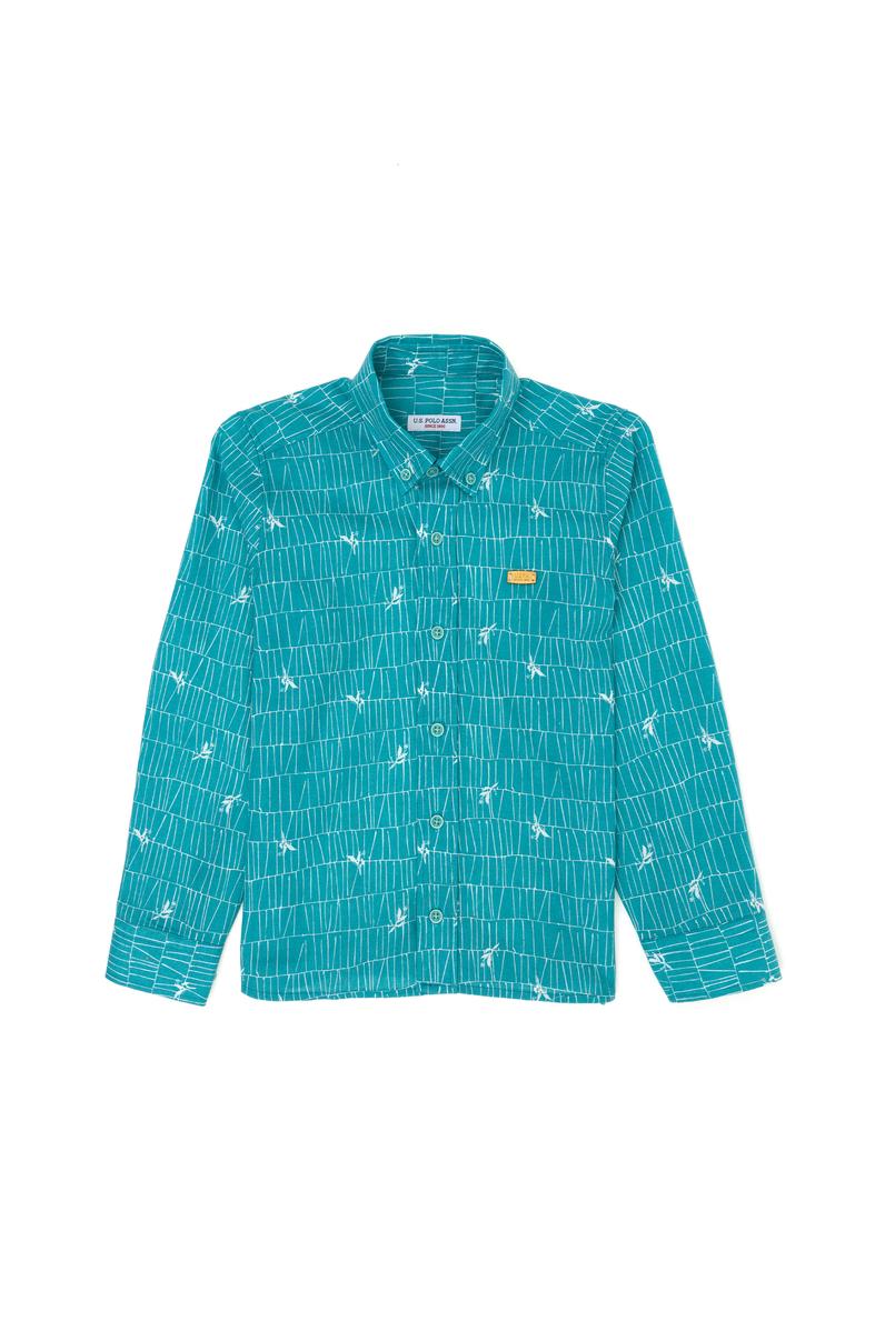 Erkek Çocuk Mint Uzun Kollu Gömlek