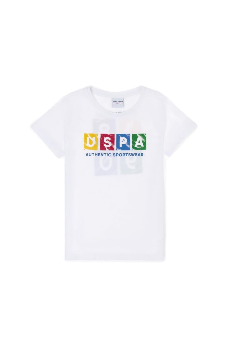 Çocuk Beyaz Bisiklet Yaka Tişört