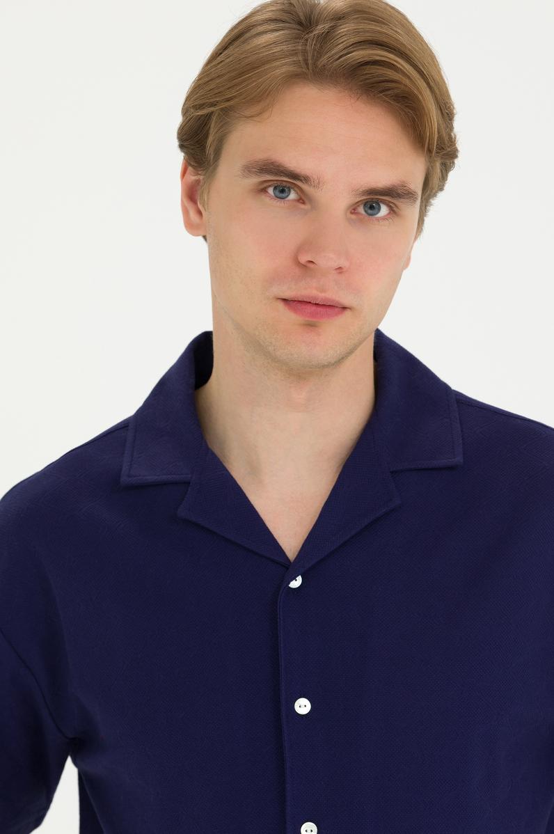 Erkek Lacivert Comfort Polo Yaka Tişört