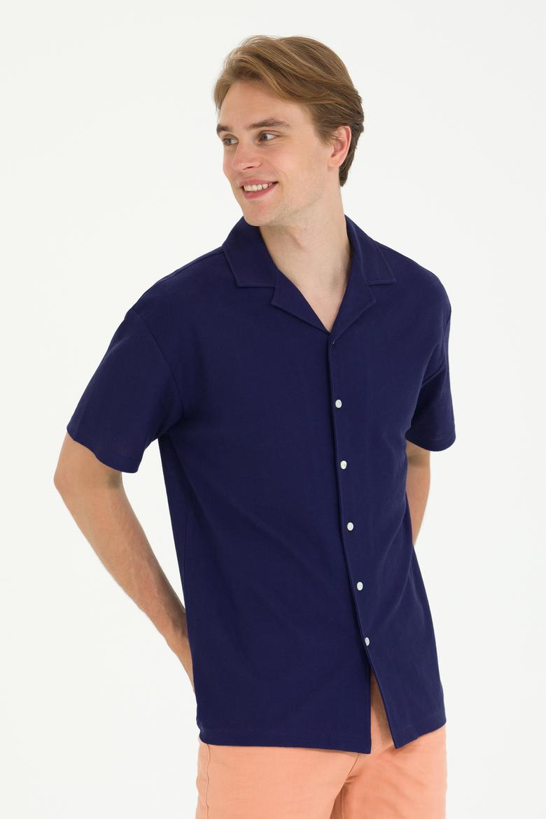 Erkek Lacivert Comfort Polo Yaka Tişört - 50263354023