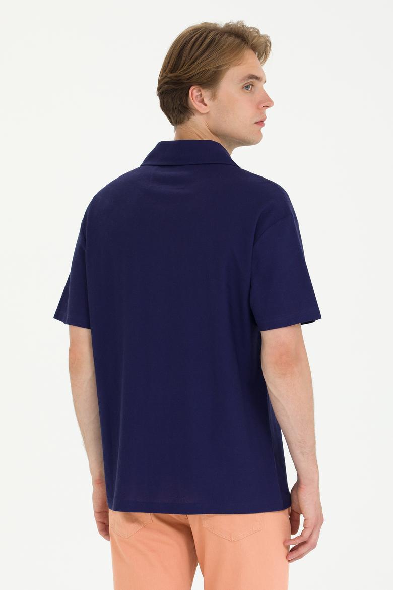Erkek Lacivert Comfort Polo Yaka Tişört - 50263354023