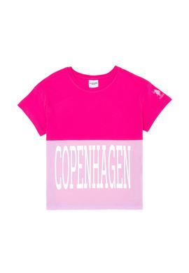 Kız Çocuk Fuşya Bisiklet Yaka Tişört - 50263380019