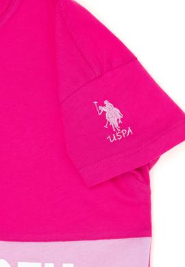 Kız Çocuk Fuşya Bisiklet Yaka Tişört - 50263380019