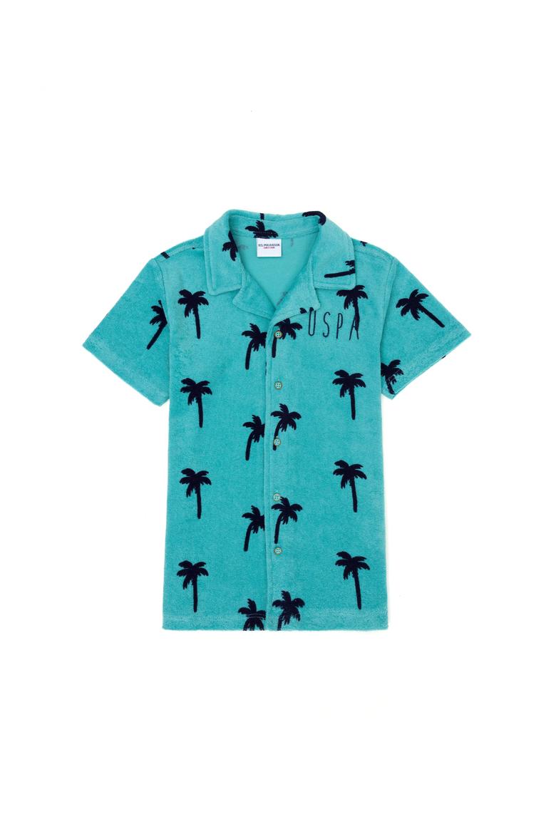 Erkek Çocuk Mint Yeşili Oversize Gömlek