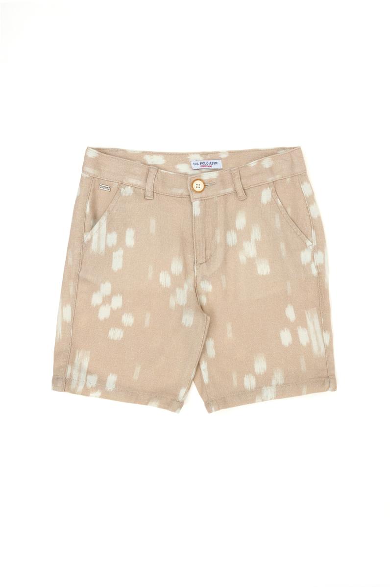 Erkek Çocuk Bej Dokuma Şort