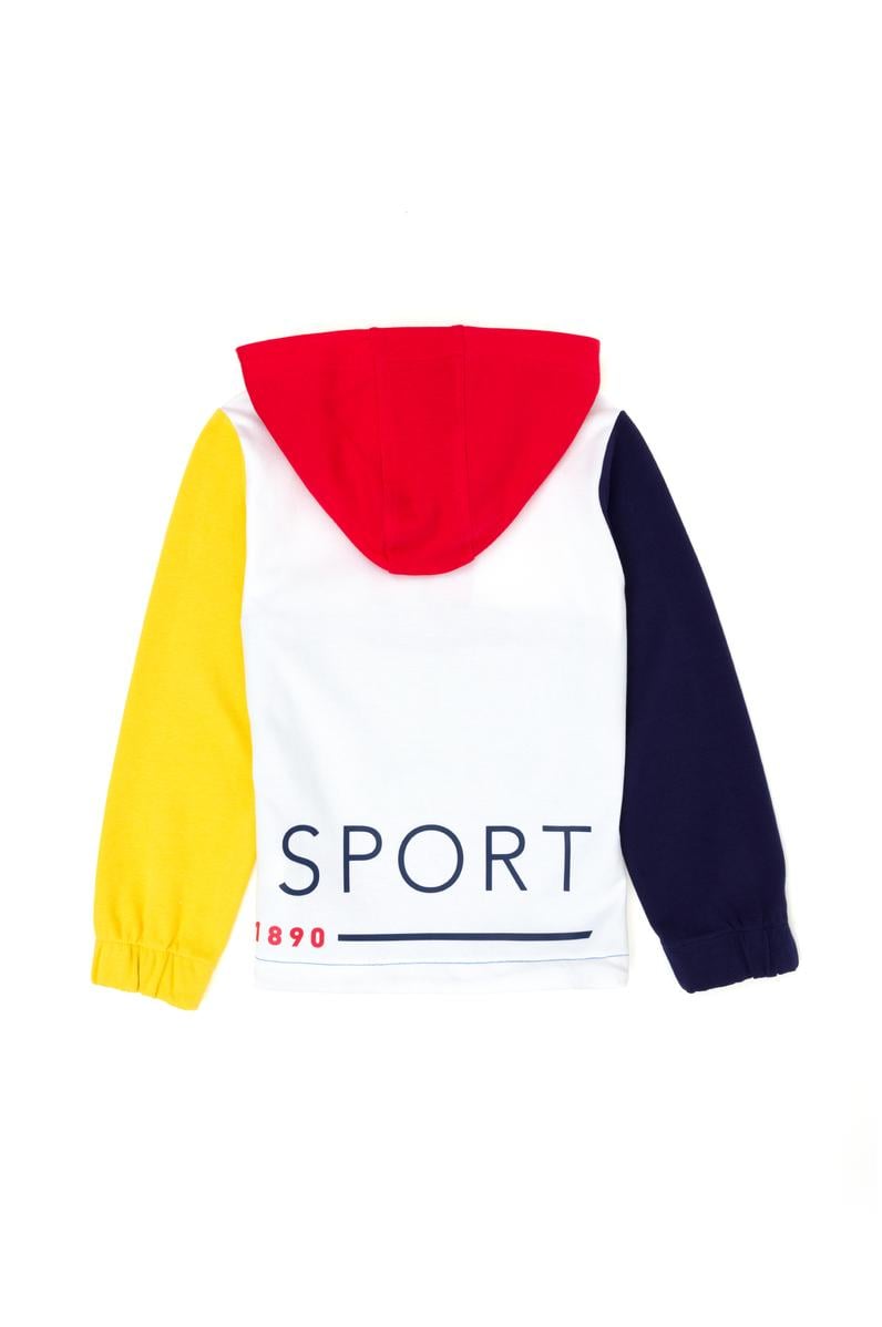 Çocuk Beyaz Kapüşonlu Sweatshirt