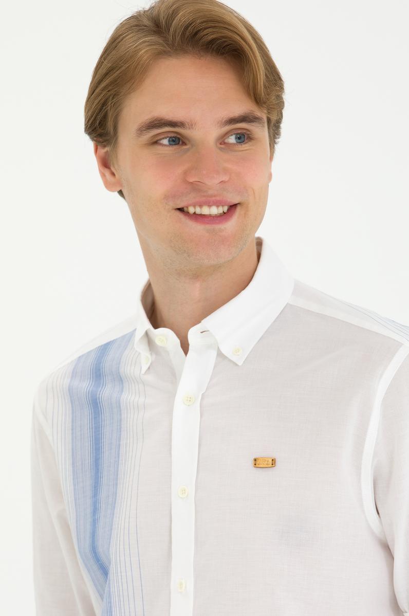 Erkek Beyaz Uzun Kollu Gömlek