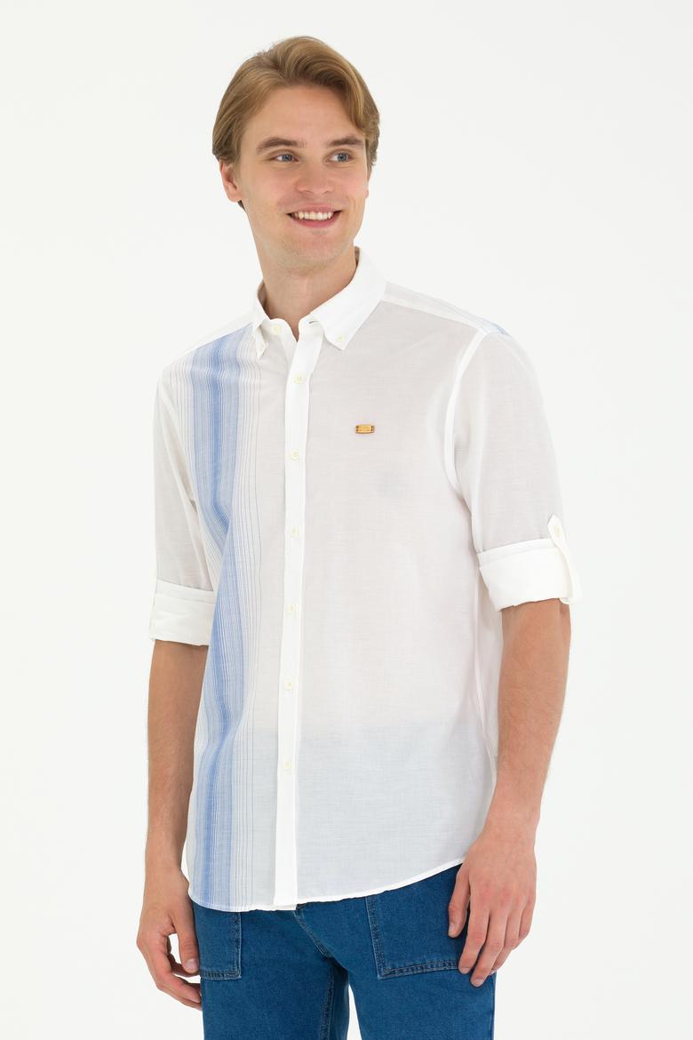 Erkek Beyaz Uzun Kollu Gömlek