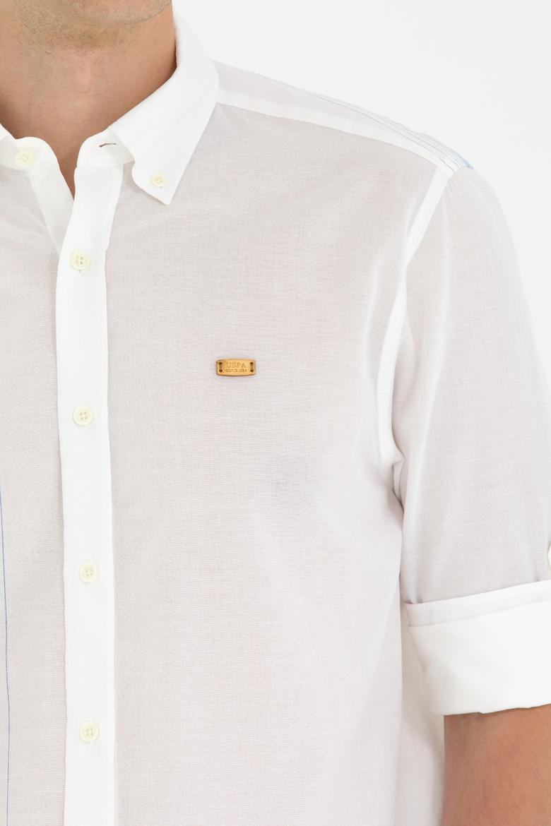 Erkek Beyaz Uzun Kollu Gömlek - 50264069007