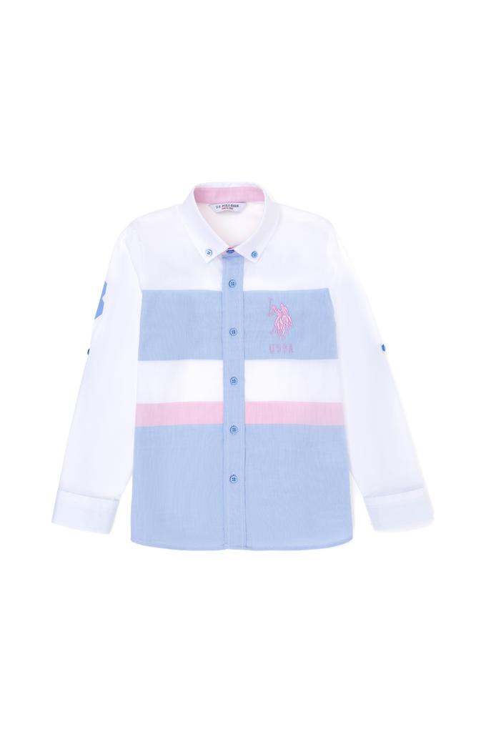 Erkek Çocuk Mavi Uzun Kollu Gömlek