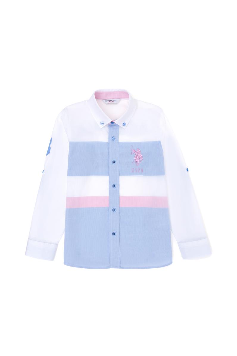 Erkek Çocuk Mavi Uzun Kollu Gömlek