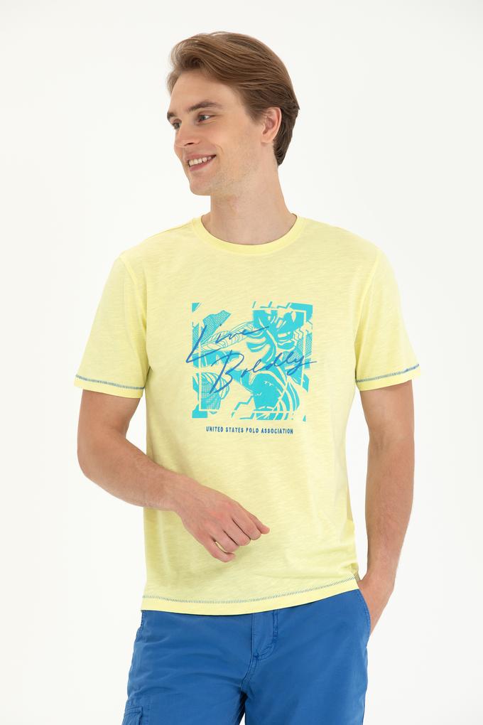 Erkek Açık Sarı Bisiklet Yaka Tişört