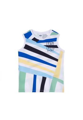 Erkek Çocuk Beyaz Bisiklet Yaka Kolsuz Tişört - 50263574003