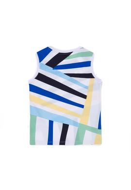 Erkek Çocuk Beyaz Bisiklet Yaka Kolsuz Tişört - 50263574003