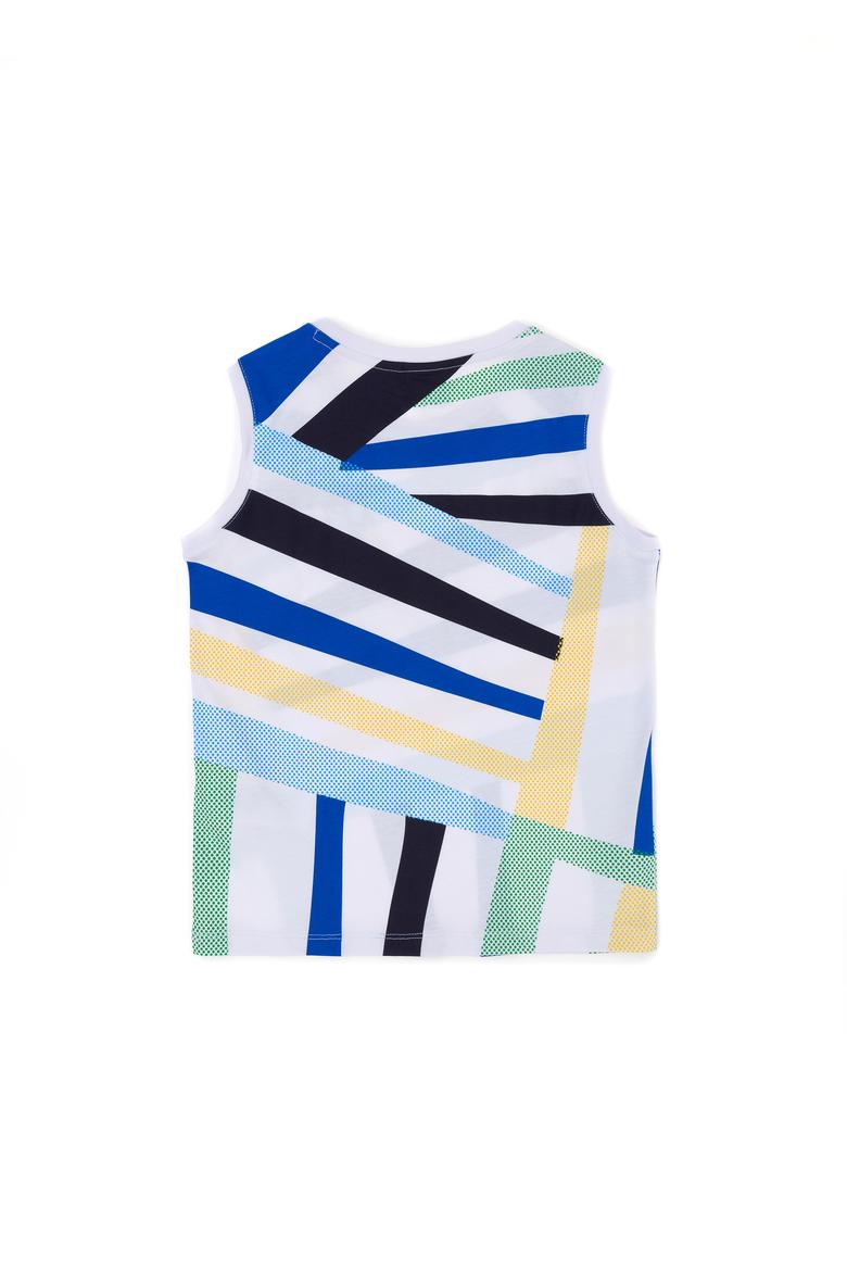 Erkek Çocuk Beyaz Bisiklet Yaka Kolsuz Tişört - 50263574003