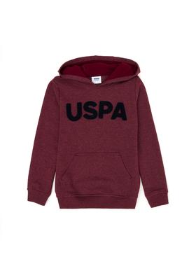 Çocuk Bordo Basic Kapüşonlu Sweatshirt - 50269419117