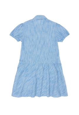 Kız Çocuk Saks Kısa Kol Dokuma Elbise - 50262735003