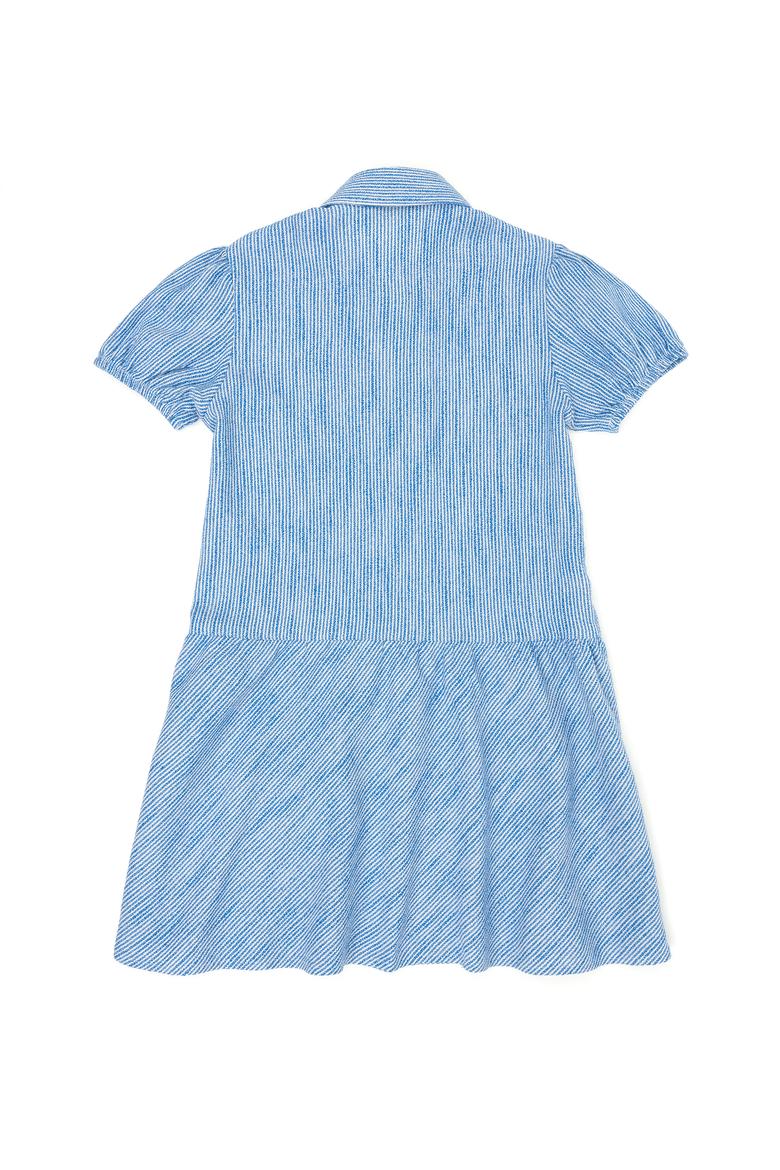 Kız Çocuk Saks Kısa Kol Dokuma Elbise - 50262735003