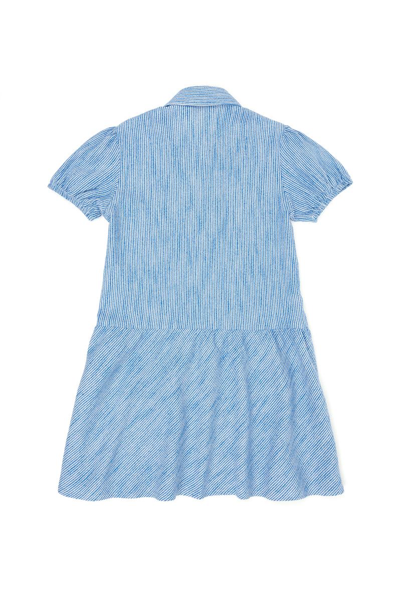 Kız Çocuk Saks Kısa Kol Dokuma Elbise