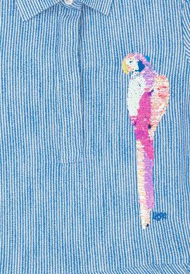 Kız Çocuk Saks Kısa Kol Dokuma Elbise - 50262735003