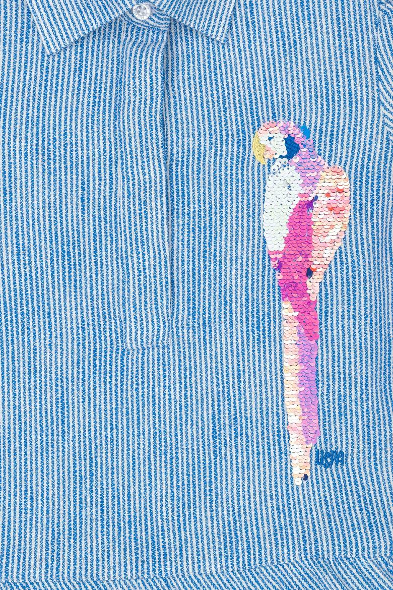 Kız Çocuk Saks Kısa Kol Dokuma Elbise - 50262735003