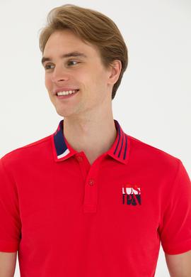 Erkek Kırmızı Polo Yaka Tişört - 50263389011