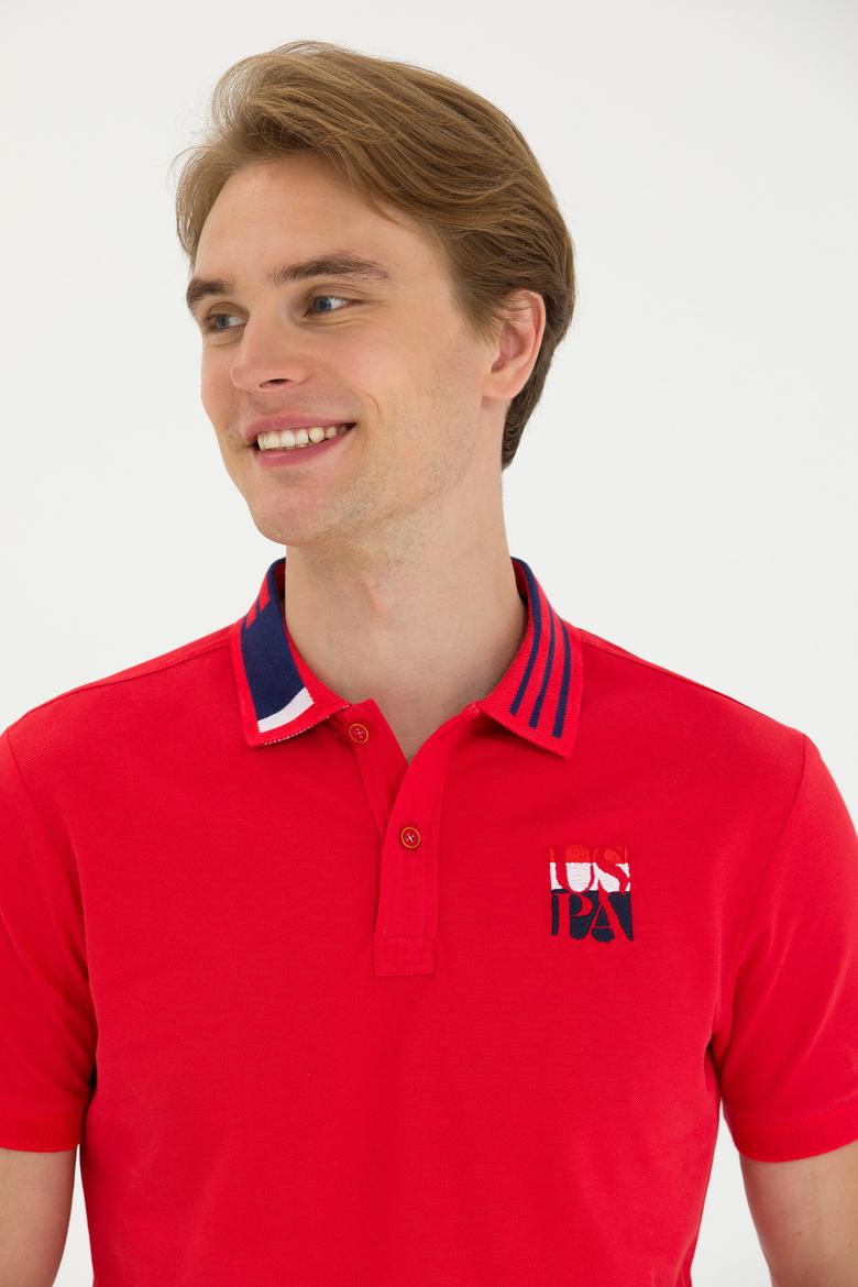 Erkek Kırmızı Polo Yaka Tişört - 50263389011