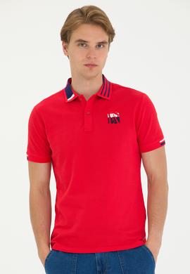 Erkek Kırmızı Polo Yaka Tişört - 50263389011