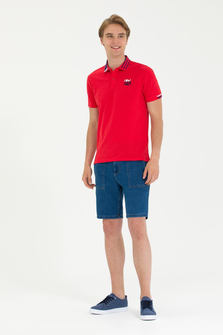 Erkek Kırmızı Polo Yaka Tişört - 50263389011