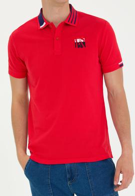 Erkek Kırmızı Polo Yaka Tişört - 50263389011