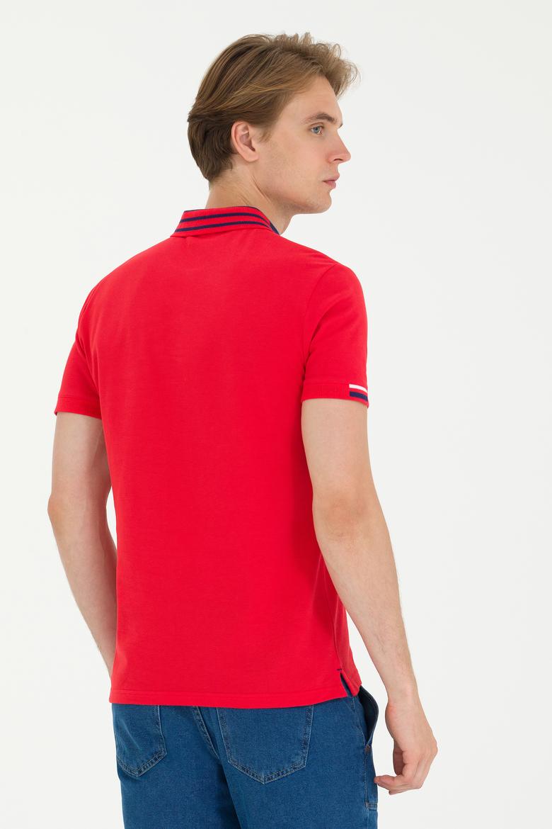 Erkek Kırmızı Polo Yaka Tişört - 50263389011